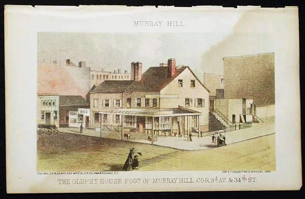 Item #004323 The Oldest House Foot of Murray Hill, cor. 3d Av. & 34th St. [chromolithograph from Valentine's Manual of the Corporation of the City of New York]