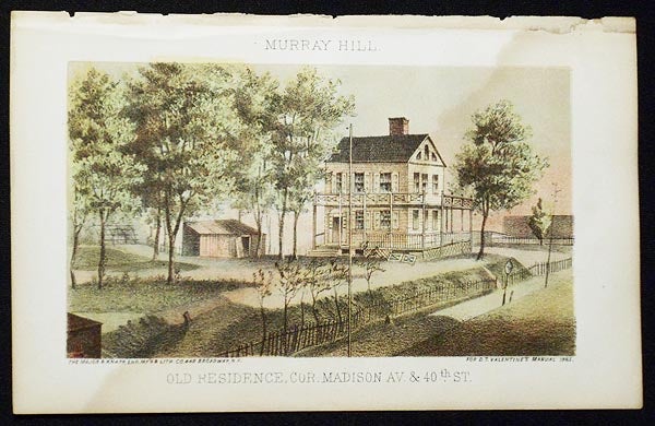 Item #004324 Old Residence, cor. Madison Av. & 40th St. [chromolithograph from Valentine's Manual of the Corporation of the City of New York]