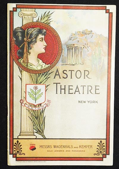 Item #004328 Astor Theatre program for The Man From Home starring William Hodge 1909