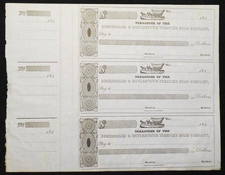 Item #004343 Buckingham and Doylestown Turnpike Road Company subscription certificates 1843