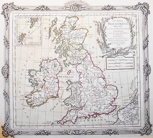 Item #004430 Les Isles Britanniques [map]. Louis Brion de La Tour.
