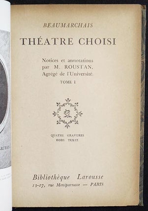 Théâtre Choisi; Notices et annotations par M. Roustan; Tome I