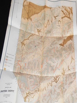 The Geology of Potter County by Andrew Sherwood; Report on the Coal Fields by Franklin Platt; with a colored geological map of the county, and two page plates of sections