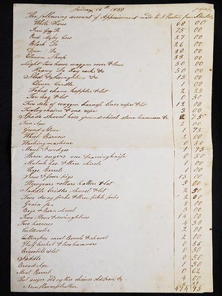 Silas Preston estate inventory