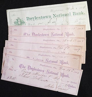 Item #004613 The Doylestown National Bank checks 1886-1888 (6