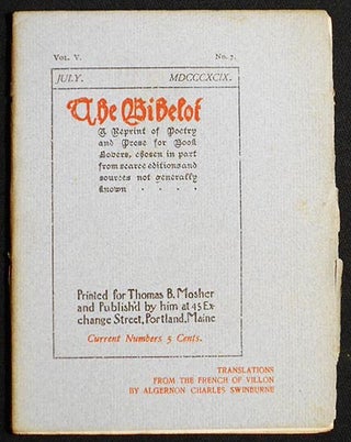 Item #004624 The Bibelot: A Reprint of Poetry and Prose for Book Lovers, chosen in part from...