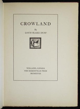 Crowland by Louis Blake Duff [woodcuts by A.G. Thum]