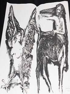 Prospectus for limited edition of Physiologus Theobaldi Episcopi de Naturis Diodecim Animalium: The Latin Text; An English Translation by Willis Barnstone; with woodcuts and lithographs by Rudy Pozzatti (Indiana University Press, 1964)