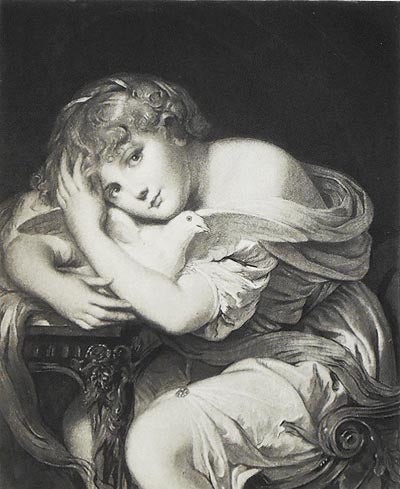 Item #004789 Innocence: From the Original Painting in the Gallery of Pourtales-Gorgier; by J.B. Greuze [1 print from The Masterpieces of French Art]. Jean-Baptiste Greuze.