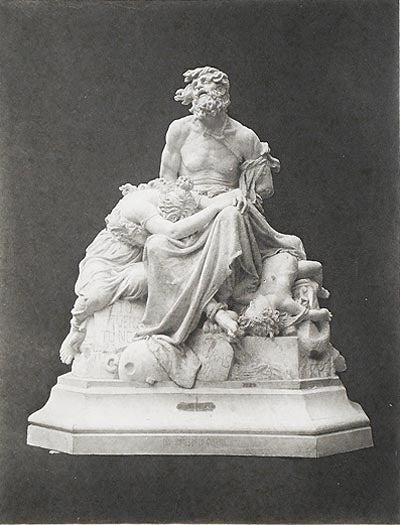 Item #004817 The Crimes of War: From the Original Marble Statue in the Institute des Beaux Arts; by Emile Chatrousse [1 print by Gravure Goupil et Cie]. Emile Chatrousse.
