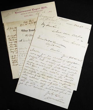 Item #004852 5 letters, 1873-1879, to William Ward (1837-1895) [re: Philadelphia and Chester...