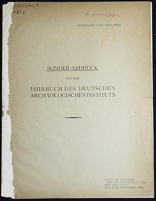 Item #004863 Scheuklappen; Sonder-Abdruck aus dem Jahrbuch des Deutschen Archäologischen...