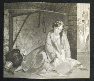 Item #004872 1 aguatint? reproduction of Cinderella at the Kitchen Fire by Thomas Sully. Thomas...