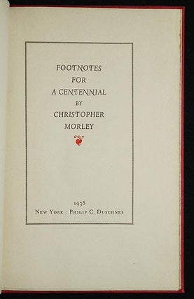 Footnotes for a Centennial by Christopher Morley