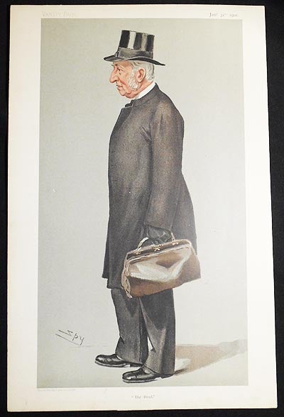 Item #004945 "The Head": J.J. Hornby (Men of the Day no. 800) -- Vanity Fair, Jan. 31, 1901. Leslie Ward.