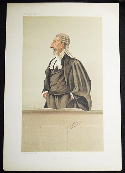 Item #004950 "For the Crown": Henry Bodkin Poland (Men of the Day, no. 355) -- Vanity Fair, March 13, 1886. Leslie Ward.