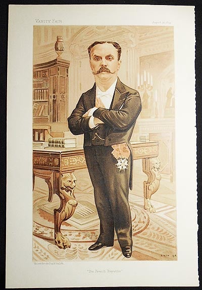 Item #004963 "The French Republic": J.P.P. Casimir-Perier (Men of the Day, no. 596) -- Vanity Fair, Aug. 30, 1894. Jean Baptiste Guth.