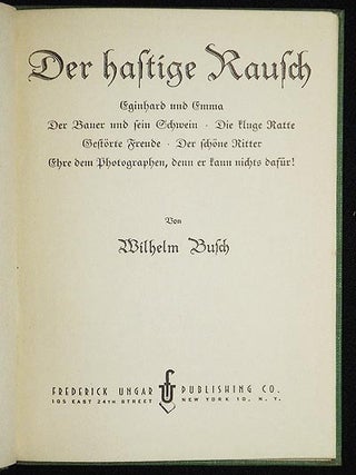 Der Hastige Rausch von Wilhelm Busch