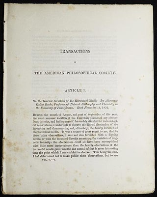 Item #005003 On the Diurnal Variation of the Horizontal Needle [Transactions of the American...