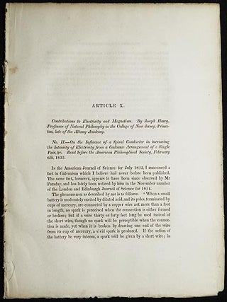 Item #005012 Contributions to Electricity and Magnetism: No. II On the Influence of a Spiral...