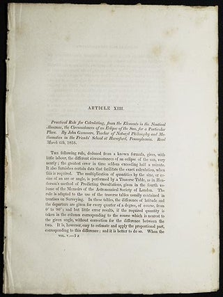 Item #005015 Practical Rule for Calculating, from the Elements in the Nautical Almanac, the...