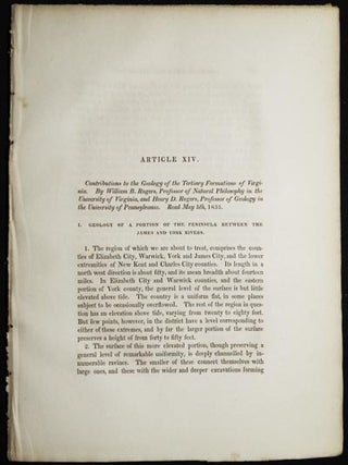 Item #005016 Contributions to the Geology of the Tertiary Formations of Virginia by William B....