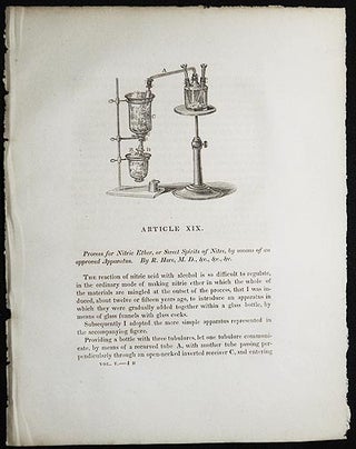 Item #005021 Process for Nitric Ether, or Sweet Spirits of Nitre, by means of an approved...