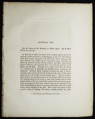 Item #005023 On the Causes of the Tornado, or Water Spout by R. Hare [Transactions of the...