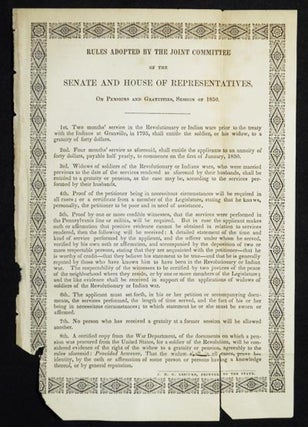 Item #005101 Rules Adopted by the Joint Committee of the Senate and House of Representatives, On...