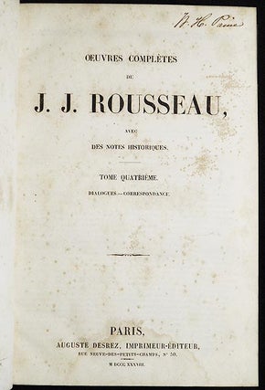 Oeuvres Complètes de J.J. Rousseau, avec des Notes Historiques -- Tome Quatrième: Dialogues -- Correspondance [vol. 4]