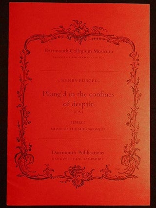Item #005206 Plung'd in the Confines of Despair. Henry Purcell