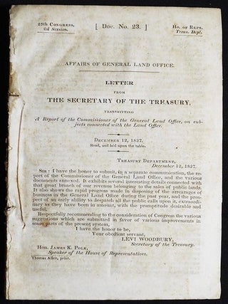 Item #005227 Affairs of General Land Office: Letter from the Secretary of the Treasury,...