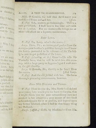 A Trip to Scarborough: A Comedy; By R.B. Sheridan, Esq.; Adapted for theatrical representation, as performed at the Theatre-Royal, Drury-Lane; Altered from Vanbrugh's Relapse; or, Virtue in Danger; Regulated from the prompt-book, by Permission of the Managers