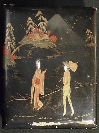 Item #005262 Japanese Postcard Album with Lacquered Cover and Hand-Colored Real Photo Postcards