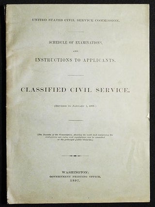 Item #005276 Schedule of Examinations, and Instructions to Applicants: Classified Civil Service...