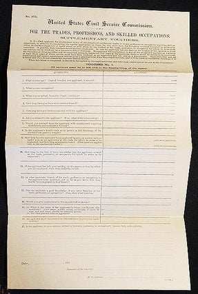 Item #005292 For the Trades, Professions, and Skilled Occupations: Supplementary Vouchers...
