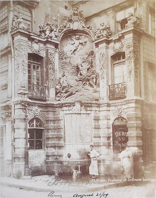 Item #005405 Rouen--Fontaine de la Grosse Horloge [and] Fontaine Sainte-Marie [2 albumen prints