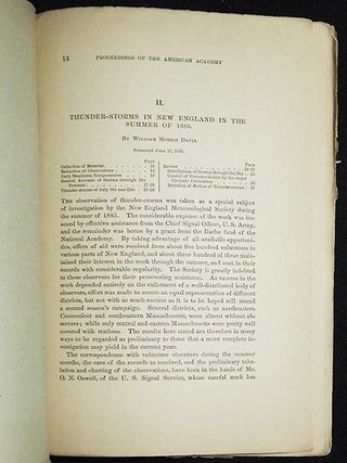 Thunder-Storms in New England in the Summer of 1885 by William Morris Davis; A Report on Observations Made by Volunteer Observers for the New England Meteorological Society