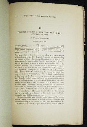 Thunder-Storms in New England in the Summer of 1885 by William Morris Davis; A Report on Observations Made by Volunteer Observers for the New England Meteorological Society