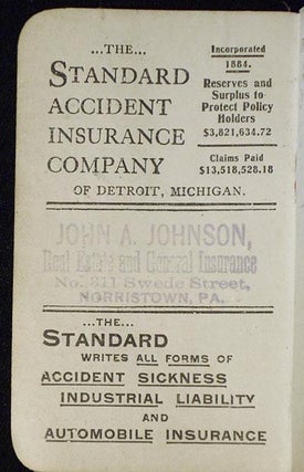 [Advertising Notebook -- John A. Johnson, real estate and general insurance, Norristown, Pa.]
