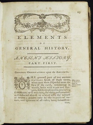Elements of General History; translated from the French of the Abbé Millot