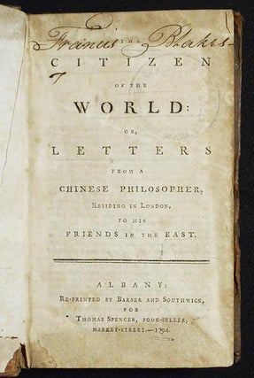 The Citizen of the World: or, Letters from a Chinese Philosopher, residing in London, to his Friends in the East