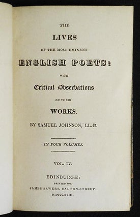 The Lives of the Most Eminent English Poets: with Critical Observations on Their Works [vol. 4]