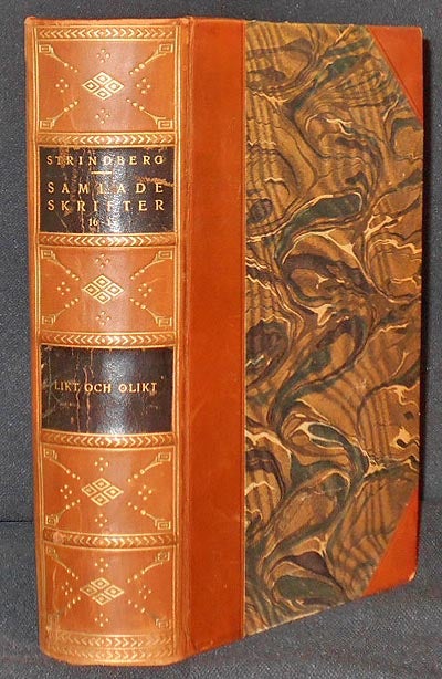 Item #005658 Likt och Olikt: Sociala och Kulturkritiska Uppsatser från 1880-talet [2 volumes bound together]. August Strindberg.