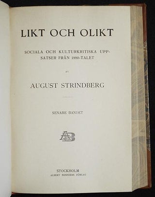 Likt och Olikt: Sociala och Kulturkritiska Uppsatser från 1880-talet [2 volumes bound together]