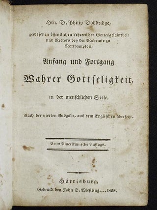 Anfang und Fortgang Wahrer Gottseligkeit, in der menschlichen Seele