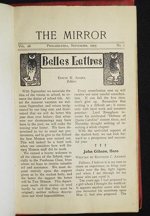 Item #005779 The Mirror vol. 26 nos. 1-10 Sept. 1905-June 1906 [Central High School, Philadelphia