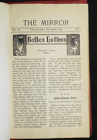 Item #005779 The Mirror vol. 26 nos. 1-10 Sept. 1905-June 1906 [Central High School, Philadelphia]