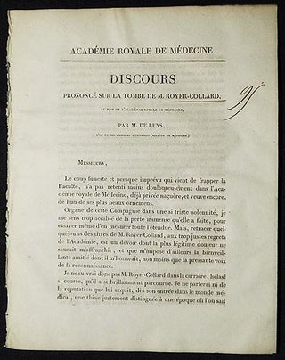 Item #005858 Discourse Prononcé sur la Tombe de M. Royer-Collard, au Nom de L'Académie Royale...