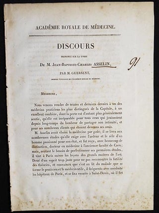 Item #005865 Discours Prononcé sur la Tombe de M. Jean-Baptiste-Charles Asselin, par M....